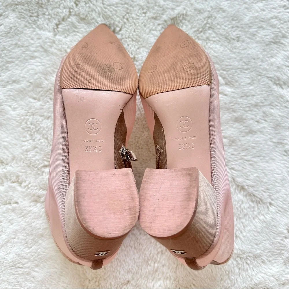 CHANEL mesh pink boots size 38,5 EU Authentic Retail 1700$